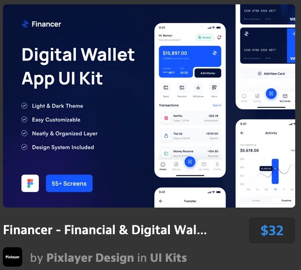 Financer Financial & Digital Wallet App Ui Kit