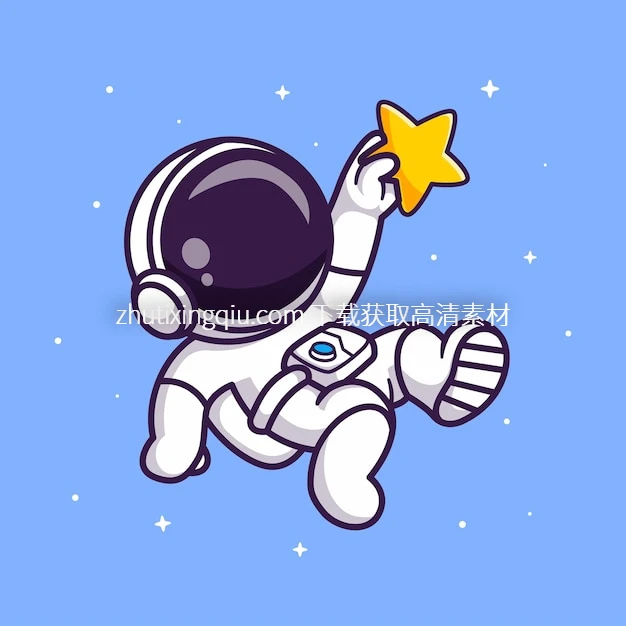 Free Vector Cute Astronaut Catching Star Cartoon Ve Watermarked