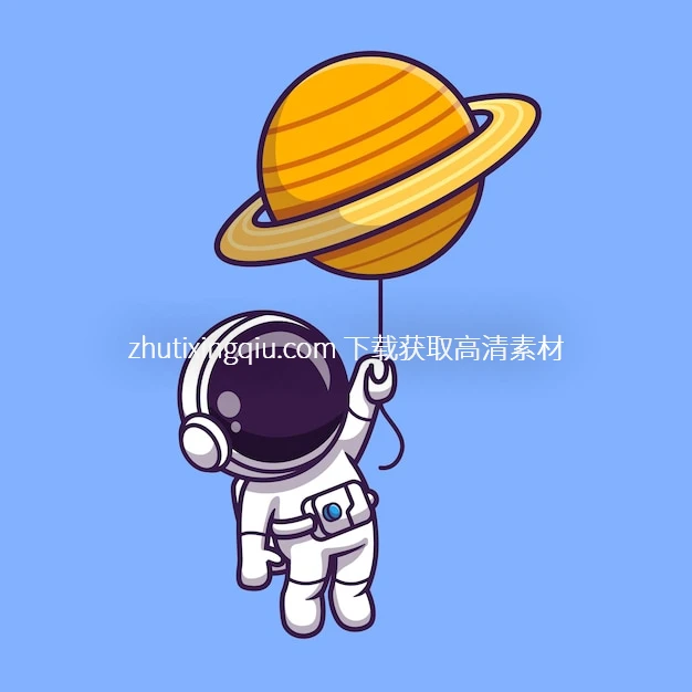 Free Vector Cute Astronaut Floating With Planet Bal Watermarked