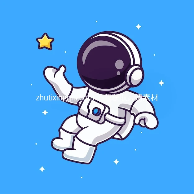 Free Vector Cute Astronaut Flying With Star Cartoon Watermarked