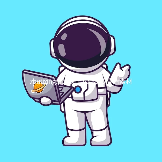 Free Vector Cute Astronaut Holding Laptop Cartoon V Watermarked