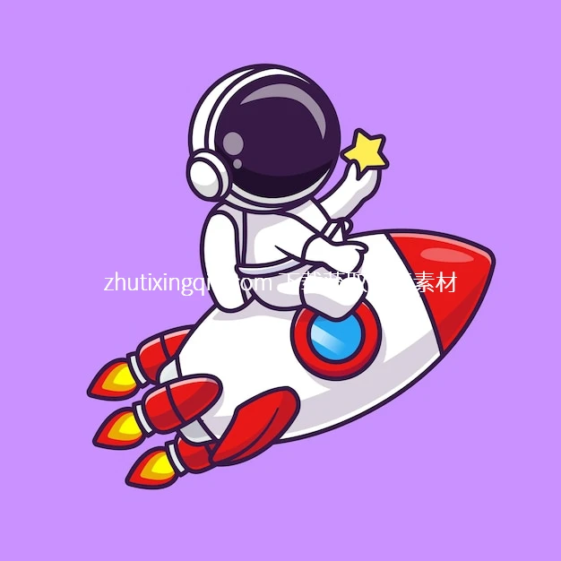 Free Vector Cute Astronaut Riding Rocket With Star Watermarked