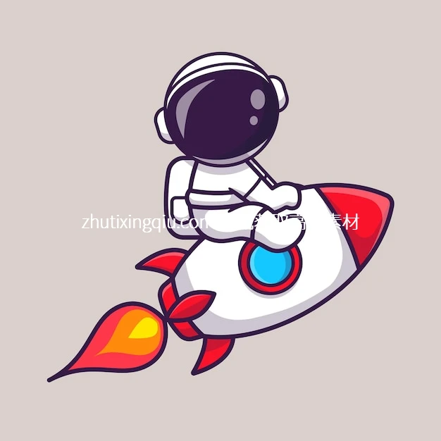 Free Vector Cute Astronaut Sitting On Rocket Cartoo Watermarked