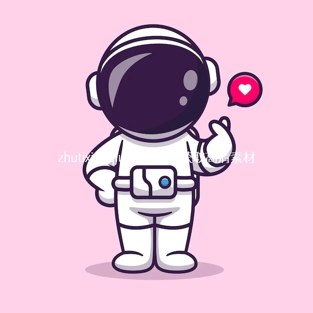 Free Vector Cute Astronaut With Korean Love Sign Yy Watermarked