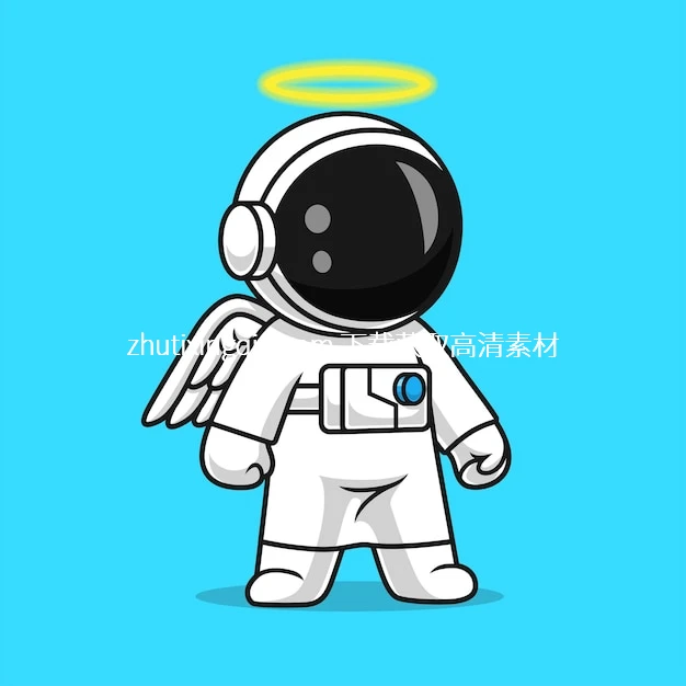 Vector Cute Astronaut Angel Cartoon Vector Icon Ill Watermarked