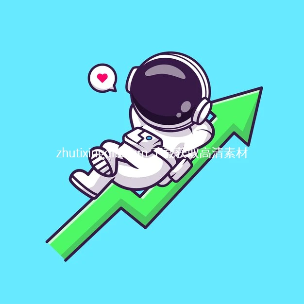 Vector Cute Astronaut Lay On Rising Graph Cartoon Y Watermarked